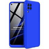 Wowacs Huawei P40 Lite ile Uyumlu Kılıf 3 Parçalı Tam Koruma Dayanıklı Soft Ince Kılıf - Mavi