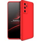 Wowacs Huawei P40 Pro ile Uyumlu Kılıf 3 Parçalı Tam Koruma Dayanıklı Soft Ince Kılıf - Kırmızı