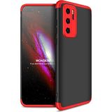 Wowacs Huawei P40 Pro ile Uyumlu Kılıf 3 Parçalı Tam Koruma Dayanıklı Soft Ince Kılıf - Siyah - Kırmızı