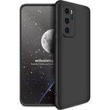 Wowacs Huawei P40 Pro ile Uyumlu Kılıf 3 Parçalı Tam Koruma Dayanıklı Soft Ince Kılıf - Siyah