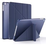 Wowacs iPad 10.nesil 10.9" (A2696-A2757) Uyumlu Kılıf 3 Farklı Stand Kalemlikli Tri Folding Tablet Kılıfı - Lacivert