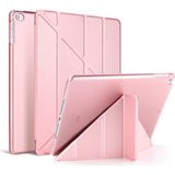 Wowacs iPad 10.nesil 10.9" (A2696-A2757) Uyumlu Kılıf 3 Farklı Stand Kalemlikli Tri Folding Tablet Kılıfı - Rose Gold
