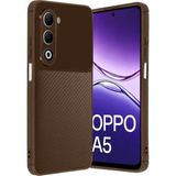 Wowacs Oppo A5 4g Uyumlu Kılıf Karbon Tasarım Kamera Korumalı Silikon Telefon Kılıfı Kapak - Kahverengi