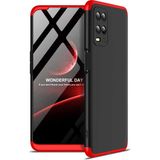 Wowacs Oppo A54 4g ile Uyumlu Kılıf 3 Parçalı Tam Koruma Dayanıklı Soft Ince Kılıf - Siyah - Kırmızı