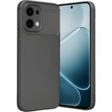 Wowacs Oppo A6 Pro 4g Uyumlu Kılıf Karbon Tasarım Kamera Korumalı Silikon Telefon Kılıfı Kapak - Gri