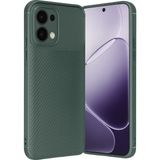 Wowacs Oppo A6 Pro 4g Uyumlu Kılıf Karbon Tasarım Kamera Korumalı Silikon Telefon Kılıfı Kapak - Koyu Yeşil