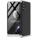 Wowacs Oppo A74 4g ile Uyumlu Kılıf 3 Parçalı Tam Koruma Dayanıklı Soft Ince Kılıf - Siyah - Gri - Opoo A74