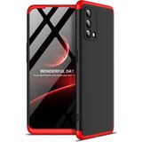 Wowacs Oppo A74 4g ile Uyumlu Kılıf 3 Parçalı Tam Koruma Dayanıklı Soft Ince Kılıf - Siyah - Kırmızı - Opoo A74