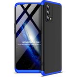 Wowacs Oppo A74 4g ile Uyumlu Kılıf 3 Parçalı Tam Koruma Dayanıklı Soft Ince Kılıf - Siyah - Mavi - Opoo A74