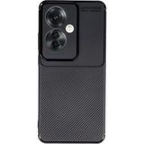 Wowacs Oppo Reno 11F Uyumlu Kılıf Karbon Tasarım Kamera Korumalı Silikon Telefon Kılıfı Kapak - Siyah