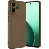 Wowacs Oppo Reno 14 Uyumlu Kılıf Karbon Tasarım Kamera Korumalı Silikon Telefon Kılıfı Kapak - Kahverengi