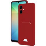 Wowacs Samsung Galaxy A06 Uyumlu Arka Kamera Korumalı Kart Koyulabilen Silikon Kartlıklı Kılıf Kapak - Kırmızı