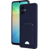 Wowacs Samsung Galaxy A06 Uyumlu Arka Kamera Korumalı Kart Koyulabilen Silikon Kartlıklı Kılıf Kapak - Lacivert