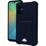 Wowacs Samsung Galaxy A07 Uyumlu Arka Kamera Korumalı Kart Koyulabilen Silikon Kartlıklı Kılıf Kapak - Lacivert