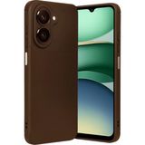 Wowacs Samsung Galaxy A07 Uyumlu Kılıf Karbon Tasarım Kamera Korumalı Silikon Telefon Kılıfı Kapak - Kahverengi