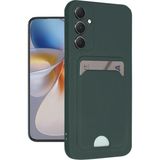 Wowacs Samsung Galaxy A16 5g Uyumlu Arka Kamera Korumalı Kart Koyulabilen Silikon Kartlıklı Kılıf Kapak - Koyu Yeşil