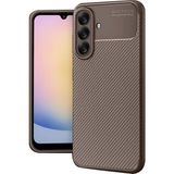 Wowacs Samsung Galaxy A17 Uyumlu Kılıf Karbon Tasarım Kamera Korumalı Silikon Telefon Kılıfı Kapak - Kahverengi