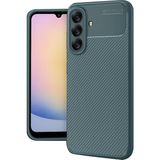 Wowacs Samsung Galaxy A17 Uyumlu Kılıf Karbon Tasarım Kamera Korumalı Silikon Telefon Kılıfı Kapak - Koyu Yeşil