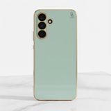 Wowacs Samsung Galaxy A17 Uyumlu Kılıf Kenarları Parlak Altın Renkli Kamera Korumalı Soft Tasarım Kılıf - Açık Yeşil