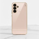 Wowacs Samsung Galaxy A17 Uyumlu Kılıf Kenarları Parlak Altın Renkli Kamera Korumalı Soft Tasarım Kılıf - Beyaz