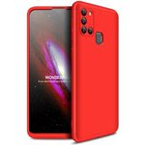 Wowacs Samsung Galaxy A21S ile Uyumlu Kılıf 3 Parçalı Tam Koruma Dayanıklı Soft Ince Kılıf - Kırmızı