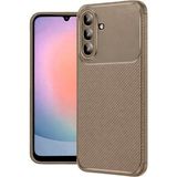 Wowacs Samsung Galaxy A37 5g Uyumlu Kılıf Karbon Tasarım Kamera Korumalı Silikon Telefon Kılıfı Kapak - Kahverengi
