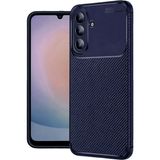 Wowacs Samsung Galaxy A37 5g Uyumlu Kılıf Karbon Tasarım Kamera Korumalı Silikon Telefon Kılıfı Kapak - Lacivert