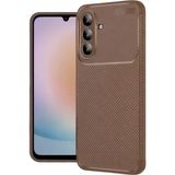 Wowacs Samsung Galaxy A57 5g Uyumlu Kılıf Karbon Tasarım Kamera Korumalı Silikon Telefon Kılıfı Kapak - Kahverengi