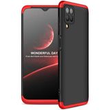 Wowacs Samsung Galaxy M12 ile Uyumlu Kılıf 3 Parçalı Tam Koruma Dayanıklı Soft Ince Kılıf - Siyah - Kırmızı