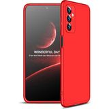 wowacs Samsung Galaxy M23 ile Uyumlu Kılıf 3 Parçalı Tam Koruma Dayanıklı Soft Ince Kılıf - Kırmızı