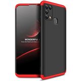 Wowacs Samsung Galaxy M31 ile Uyumlu Kılıf 3 Parçalı Tam Koruma Dayanıklı Soft Ince Kılıf - Siyah - Kırmızı