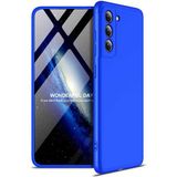 Wowacs Samsung Galaxy S21 Plus ile Uyumlu Kılıf 3 Parçalı Tam Koruma Dayanıklı Soft Ince Kılıf - Mavi