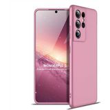 Wowacs Samsung Galaxy S21 Ultra ile Uyumlu Kılıf 3 Parçalı Tam Koruma Dayanıklı Soft Ince Kılıf - Rose