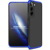 wowacs Samsung Galaxy S22 ile Uyumlu Kılıf 3 Parçalı Tam Koruma Dayanıklı Soft Ince Kılıf - Siyah - Mavi