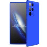 wowacs Samsung Galaxy S22 Ultra ile Uyumlu Kılıf 3 Parçalı Tam Koruma Dayanıklı Soft Ince Kılıf - Mavi