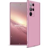 wowacs Samsung Galaxy S22 Ultra ile Uyumlu Kılıf 3 Parçalı Tam Koruma Dayanıklı Soft Ince Kılıf - Rose