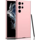 Wowacs Samsung Galaxy S22 Ultra Uyumlu Kılıf Ince Tasarım Kamera Korumalı Dayanıklı Kılıf - Rose