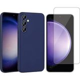 Wowacs Samsung Galaxy S23 Fe ile Uyumlu Kılıf Telefon Kılıfı ve Cam Ekran Koruyucu - Lacivert