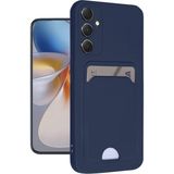 Wowacs Samsung Galaxy S24 Fe 5g Uyumlu Arka Kamera Korumalı Kart Koyulabilen Silikon Kartlıklı Kılıf Kapak - Lacivert