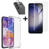 Wowacs Samsung Galaxy S24 Plus Uyumlu Kılıf Şeffaf Temperli Kırılmaz Cam Ekran ve Kamera Lens Koruyucu Seti