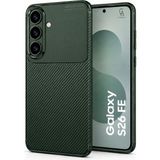 Wowacs Samsung Galaxy S26 Fe Uyumlu Kılıf Karbon Tasarım Kamera Korumalı Silikon Telefon Kılıfı Kapak - Koyu Yeşil