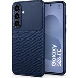 Wowacs Samsung Galaxy S26 Fe Uyumlu Kılıf Karbon Tasarım Kamera Korumalı Silikon Telefon Kılıfı Kapak - Lacivert
