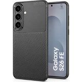 Wowacs Samsung Galaxy S26 Fe Uyumlu Kılıf Karbon Tasarım Kamera Korumalı Silikon Telefon Kılıfı Kapak - Siyah