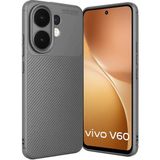 Wowacs Vivo V60 5g Uyumlu Kılıf Karbon Tasarım Kamera Korumalı Silikon Telefon Kılıfı Kapak - Gri