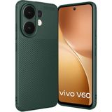 Wowacs Vivo V60 5g Uyumlu Kılıf Karbon Tasarım Kamera Korumalı Silikon Telefon Kılıfı Kapak - Koyu Yeşil