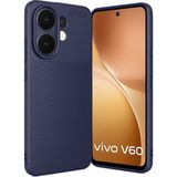 Wowacs Vivo V60 5g Uyumlu Kılıf Karbon Tasarım Kamera Korumalı Silikon Telefon Kılıfı Kapak - Lacivert