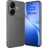 Wowacs Vivo V60 Lite Uyumlu Kılıf Karbon Tasarım Kamera Korumalı Silikon Telefon Kılıfı Kapak - Gri