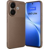 Wowacs Vivo V60 Lite Uyumlu Kılıf Karbon Tasarım Kamera Korumalı Silikon Telefon Kılıfı Kapak - Kahverengi