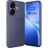 Wowacs Vivo V60 Lite Uyumlu Kılıf Karbon Tasarım Kamera Korumalı Silikon Telefon Kılıfı Kapak - Lacivert
