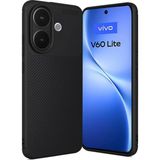 Wowacs Vivo V60 Lite Uyumlu Kılıf Karbon Tasarım Kamera Korumalı Silikon Telefon Kılıfı Kapak - Siyah